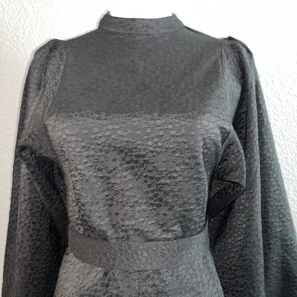 SAMSOE HARRIET SHORT PLAYSUIT JUMPSUIT ROMPER in BLACK FLOWER BALLOON SLEEVES -S - Picture 2 of 16